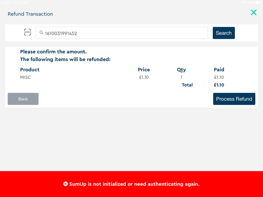SumUp Reader Troubleshooting